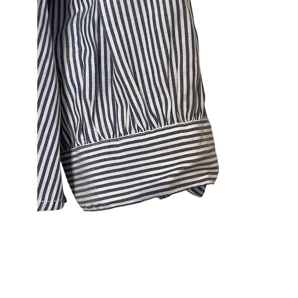 American Eagle Woven Striped Off The shoulder Flowy Top Ties Sleeve Medium Women - Picture 6 of 7